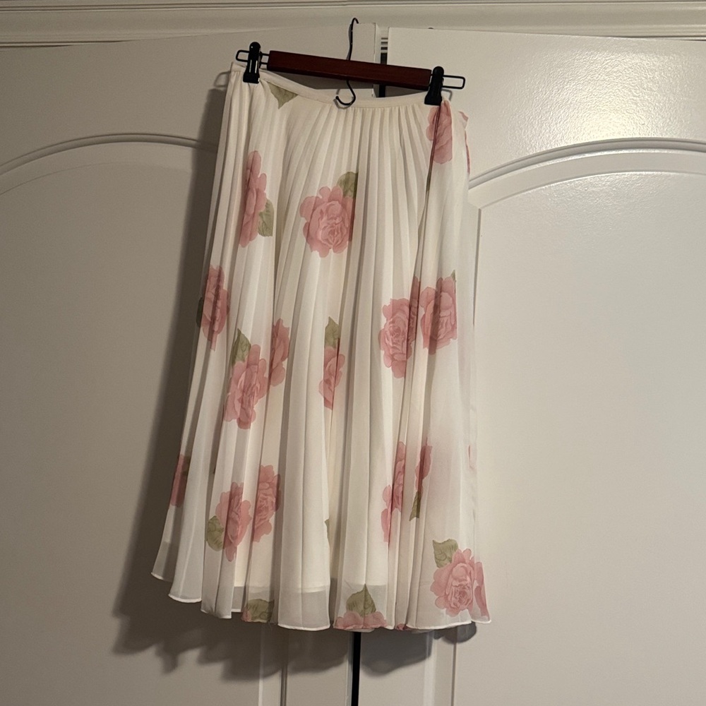 Rachel Parcell Floral A-Line Skirt - Pink and White